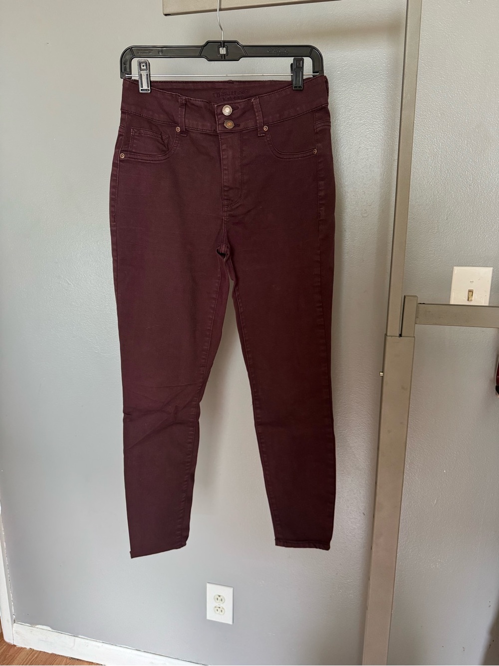 Maurices Maroon High-Rise Skinny Jeans